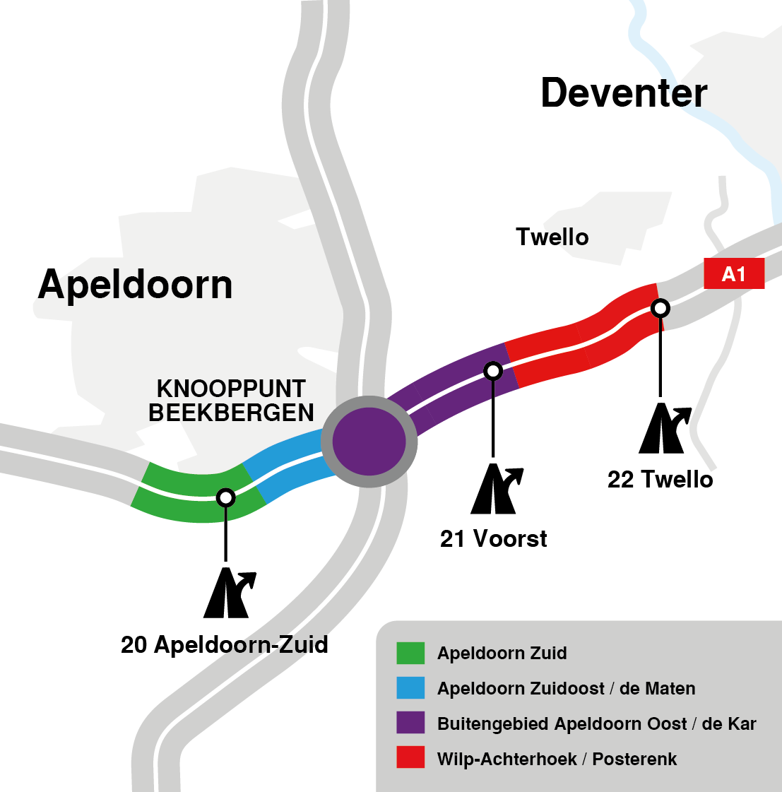 Tracé A1 Apeldoorn-Zuid - Twello 